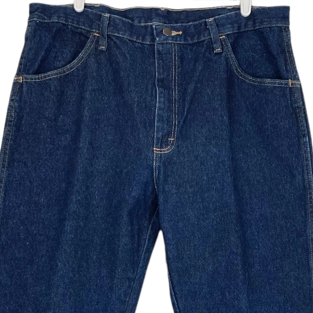 Rustler Mens Denim Jeans Size 38x32 Regular Fit Mid Rise Tapered Leg Cotton Blue